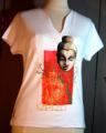 T-shirt blanc femme. motif bouddha